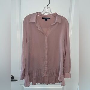 Women's Pink Blouse with Pleated Hem